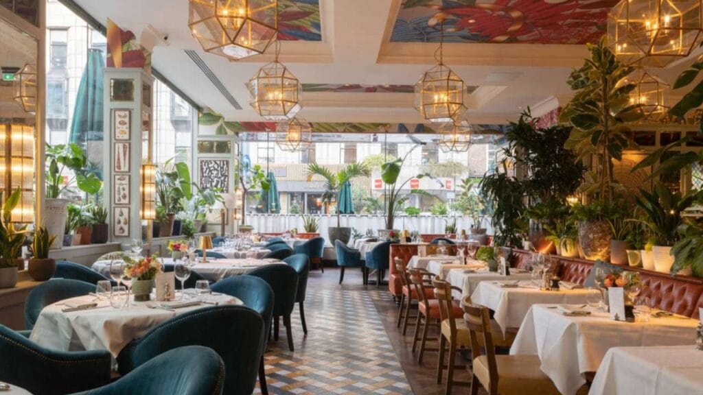 Interior of The Ivy, Private dining place in the Irish capital