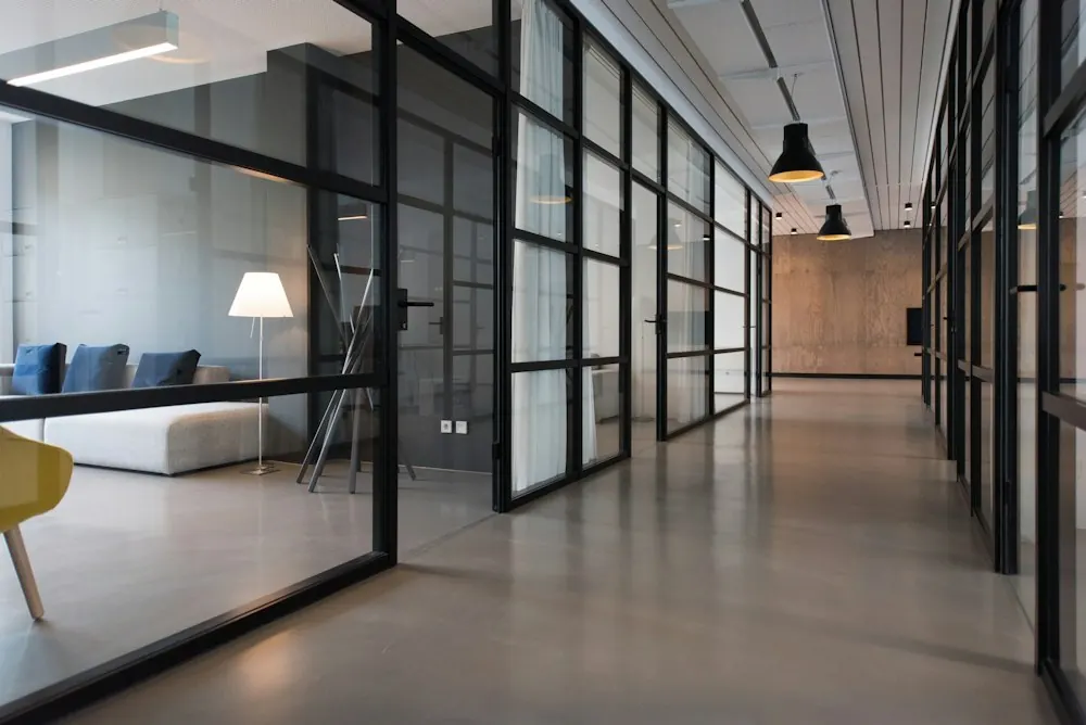 Elegant contemporary executive meeting space, illustrative photograph