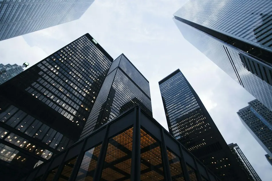 Contemporary office buildings, illustrative business photo