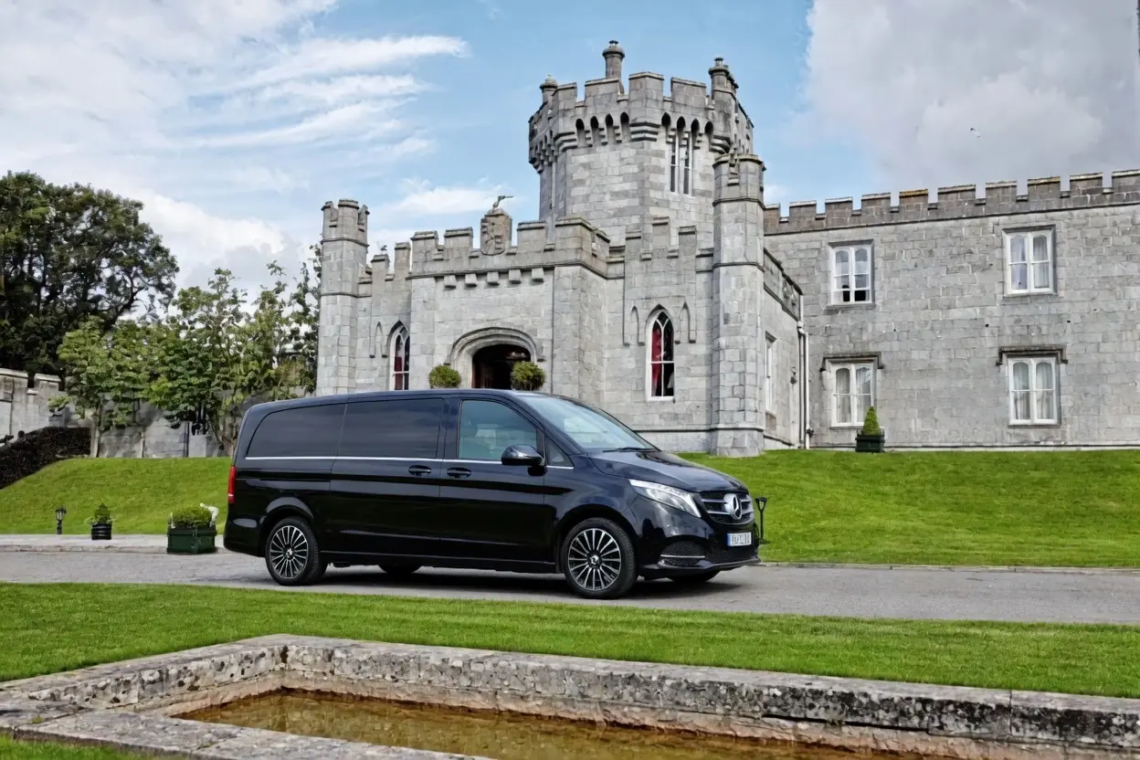 Mercedes V-Class parked outside Dromoland Castle